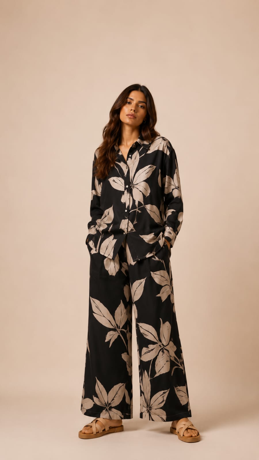 Monochrome Floral Co-Ord Set